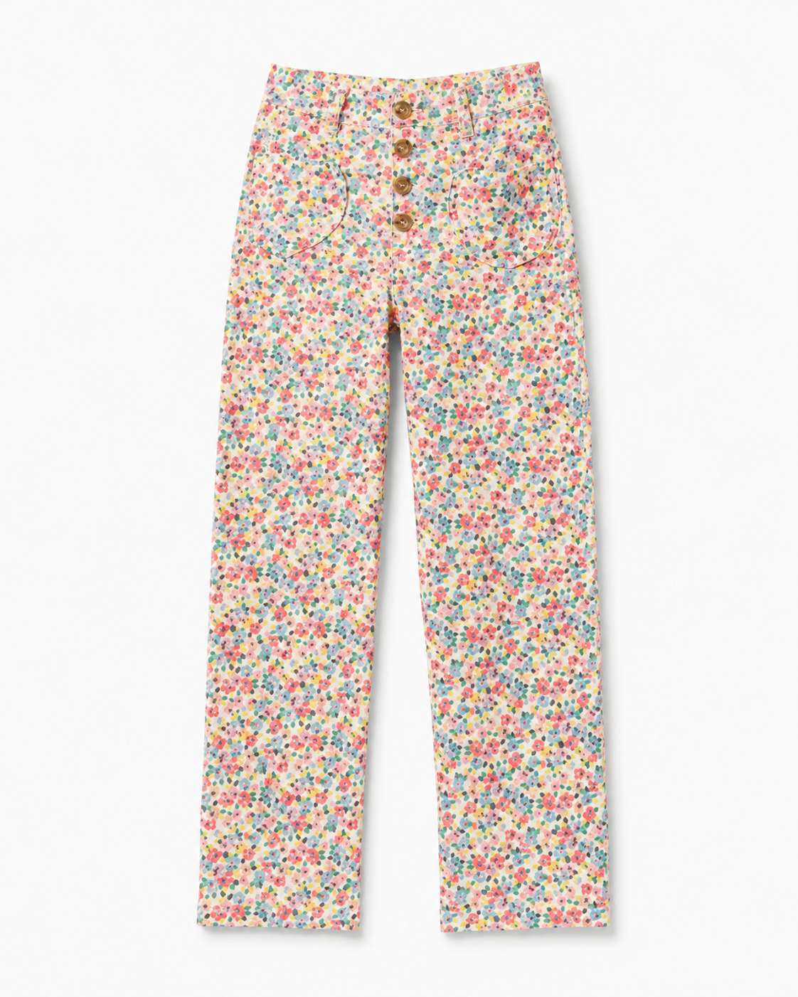 Pink gingham cherry wide leg
