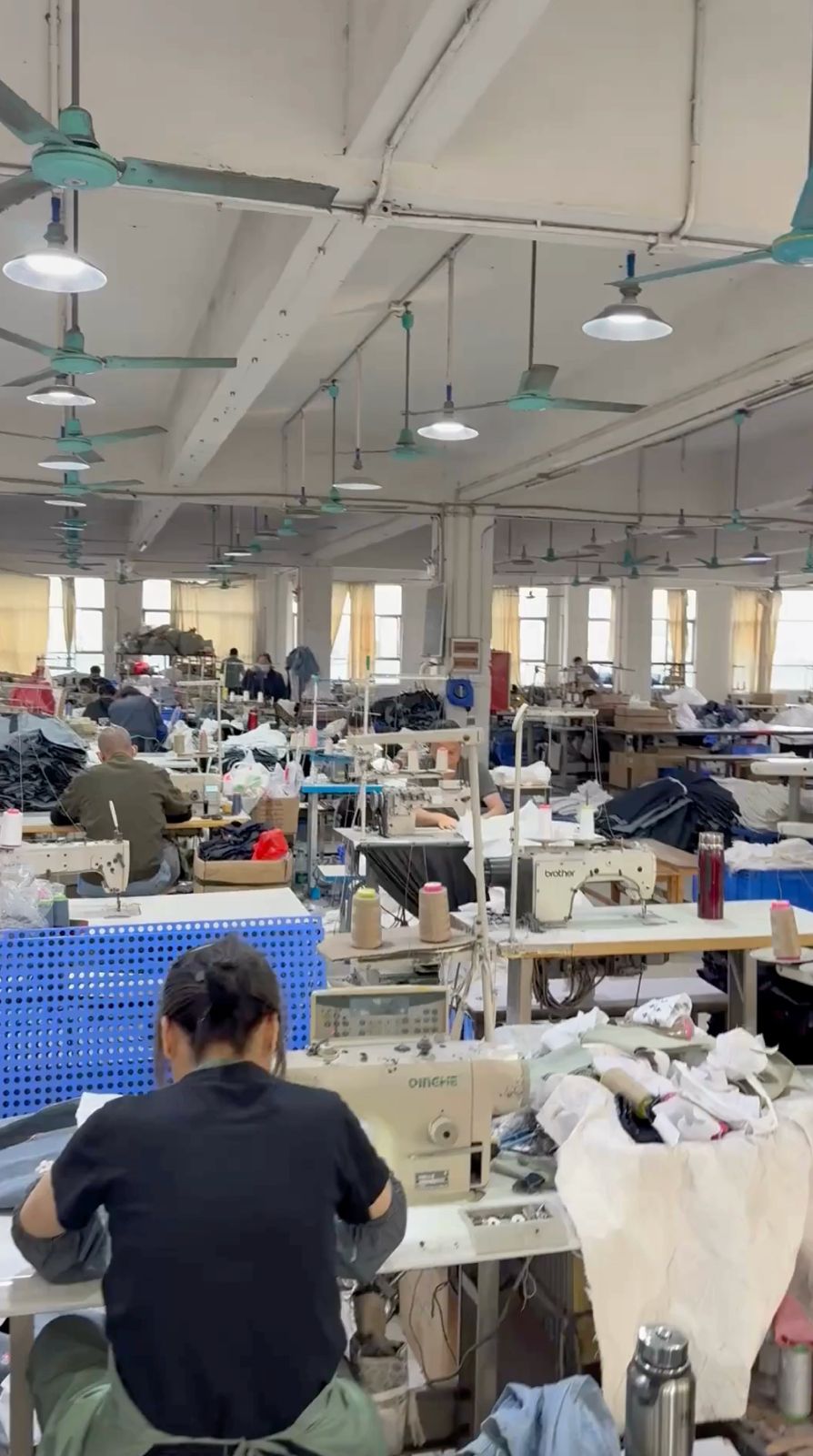 Our factory sewing floor in China